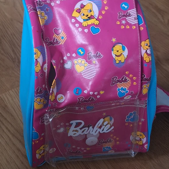 Barbie Backpack Vintage 2000s Puppy Bubblegum Pink Vinyl Purse Girls Kids Blue - Picture 8 of 9